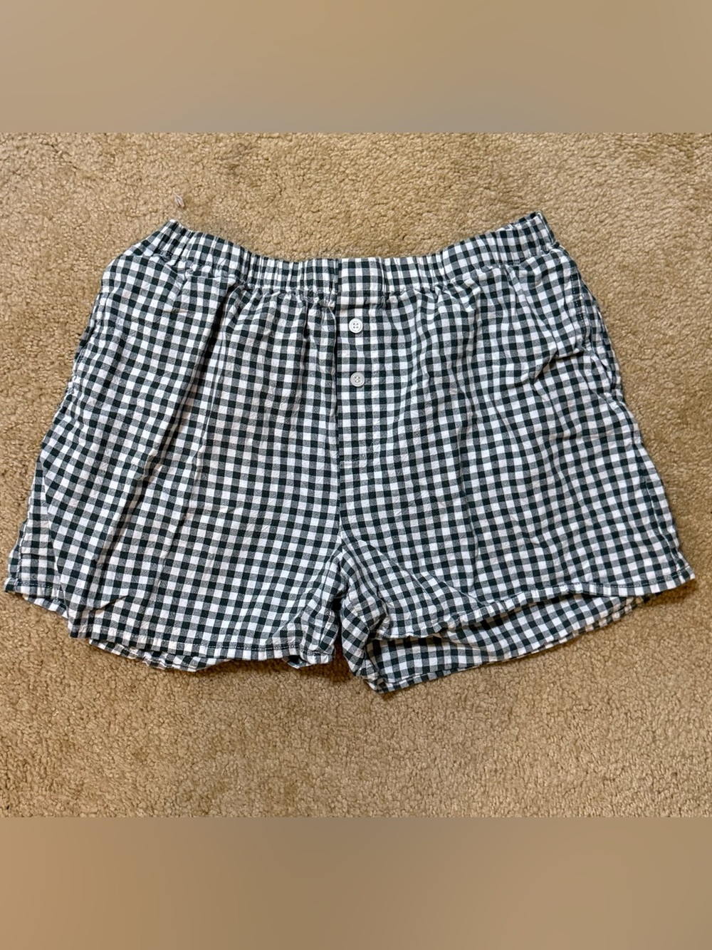 Black & White Gingham Elastic-Waist Women’s Shorts